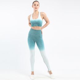 2PCS Women Yoga Sets Gym Set Sexy Bra Seamless Sports Shorts Workout Running Clothing Gym Wear Athletic Sport Suit
