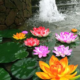 Decorative Flowers Lotus Artificial Lily Floating Water Flower Pond Pads Plantdecorpondspool Fake Simulation Leaves Decorations Aquarium