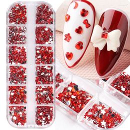 Nail Art Decorations 12 Grid Nails Rhinestone Kinds Of Shapes Stones Resin Glitter 3Dgems DIY Manicure Decoration Supplies For Professionals