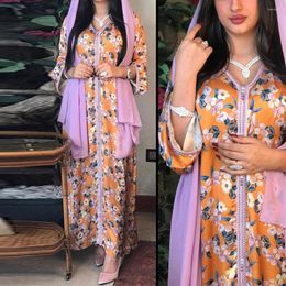 Ethnic Clothing Moroccan Kaftan Dubai Muslim Abaya Long Sleeve Dress Elegant Evening Gowns 2022 African Dashiki Print Robe Plus Size Boubou