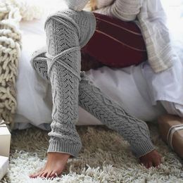 Women Socks Autumn Winter Open Toe Stockings Knitted Warmer Elastic Leg Sleeves