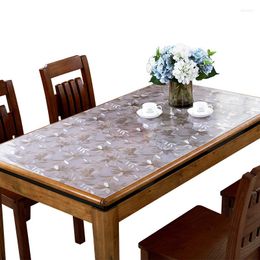 Table Cloth Soft Glass PVC Tablecloth Waterproof Anti- Plastic Tablecloths Mats Coffee Mat Transparent Matte Wooden Cover