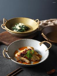 Plates Binaural Dishes Home Creative Deep Soup Dinner Advanced Japanese Tableware