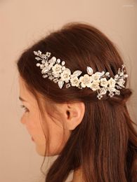 Headpieces Luxury Crystal Bridal Headpiece Pearl Flower Headdband Fashion Party Prom Hair Jewelry Wedding Accessories For Women