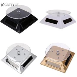 Clock Watch Parts Accessories 3 Colour LED Solar Light Showcase 360 Turntable Watch Rotating Display Stand Tools306r