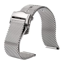 Watch Bands Mesh Bracelet Accessories Men's 20MM Strap High Quality Stainless Steel Universal Watchband Replacement For269U