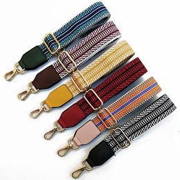 1PC Cotton Fabric Stripe Strap Chic Belt Replacement Adjustable Shoulder Bag Wide Strap Belt DIY Lady Handbag Handle346I