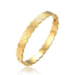 Bangle Fine Jewellery For Woman Luxury Stainless Bracelet With Charms Designer African Dubai Vintage Gold Birthday Gift