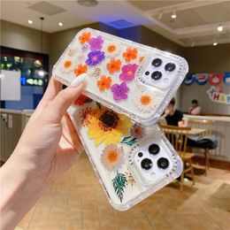 Luxury cases Transparent Flower 3 In 1 Phone Case For iPhone 13 12 11 14 Pro Max XR XS Max X 7 8 Plus Shockproof Bumper Back Cover