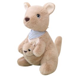 New Cute Mother & Child Kangaroo Plush Toys Kawaii Kangaroo Plushie Pillow Stuffed Dolls For Children Baby