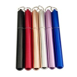 Cool Colorful Smoking Cigar Tube Aluminum Portable Ring Dry Herb Tobacco Preroll Rolling Horn Cone Cigarette Holder Stash Case Storage Seal Pill Box Jars