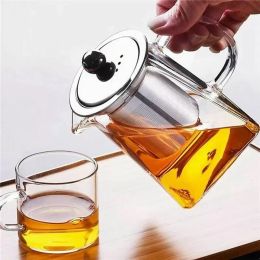 350ML Clear Heat Resistant Glass Teapot Jug Infuser Coffee Tea Leaf Herbal Pot Flower Teapot Milk Juice Container New