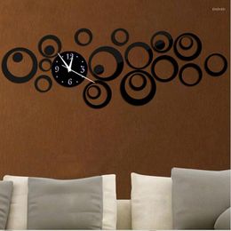 Wall Clocks Clock 3D Sticker Quartz Europe Design Reloj De Pared Large Decorative Diy Acrylic Mirror Living Room