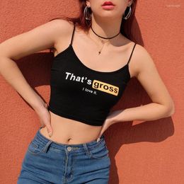 Women's Tanks 2022 Fashion That's Gross I Love It Letter Harajuku Crop Tops Camis Women Girl Camisole Shirts