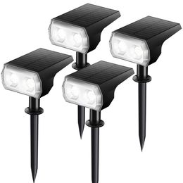 LED Solar Garden Lights Outdoors Landscape Spotlights 2 In 1 Wireless Waterproof Outdoor Spotlights