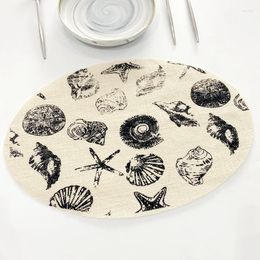 Table Mats Paper Wove Heat Insulation Dining Mat Round Delicate Embroidery Dessert Pan Placemat Non-slip Coffee Cup