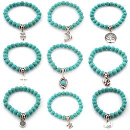 Strand European And American Fashion Turquoise Bohemian Ladies Charm Bracelets 2022 Retro Jewelry Wholesale