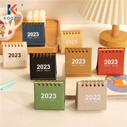Refreshing Simple Solid Colour 2023 Mini Desktop Paper Calendar Dual Daily Scheduler Table Planner Yearly Agenda Organiser Desk