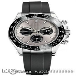 X28 Designer Men's Watch Movement M116519LN Silver Case Rubber with Grey Discount Master Sapphire Glass Retail Whale265F