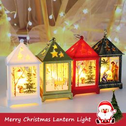 Christmas Decorations Merry Lantern Light For Home Holiday Party Decor Vintage Santa Clau Tree Hanging LED Year 2022