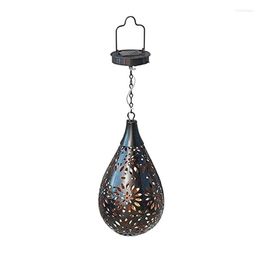 Solar Hollow Hanging Light Lantern Led Wrought Iron Metal Lights Waterproof Lighting For Indoor Outdoor Garden Yard Dropship