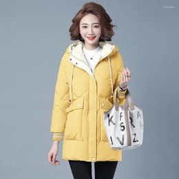 Women's Down Winter Jacket Women Thicken Parkas 2022 Hooded Long Cotton Padded Coat Parka Snow Wear Coats Basic