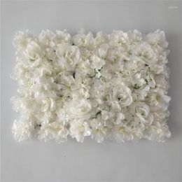 Decorative Flowers 40x60CM Silk Rose Flower Wall White Artificial For Wedding Decoration Romantic Home Backdrop Decor