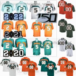 Custom S-6XL NCAA Miami Hurricanes Football Jersey 4 Jaylan Knighton 88 Dante Johnson 41 Seth Parrott 55 Anez Cooper 6 Darrell Jackson Jr. 9 Avery Huff men Youth women