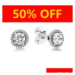 Stud Womens Luxury Fashion Jewellery Designer Earrings Original Box For Pandora 925 Sterling Sier Crystal Diamond Earring Drop Delivery Dhgdu