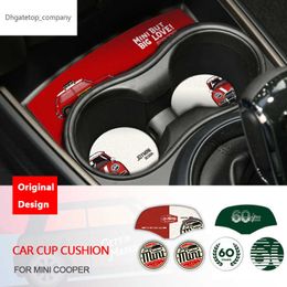 For Mini F54 F55 F56 F57 F60 R60 Countryman Union Jack Car Cup Cushion Auto Non-slip Mat Pad Cooper For MINI cooper accessories