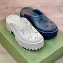Marca Uomo Donna Hollow G Platform Sandali Designer Pantofole Uomo Slip On Sandalo Jelly Colors Tacco alto Summer Rubber Lug Sole Mules 35-45 NO331