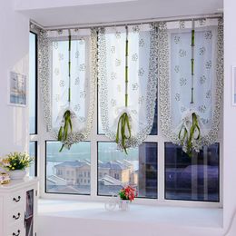 Curtain 2022 Roman Curtains Top Sheer Kitchen Door Window 1pc Liftering Blinds Water Soluble Embroidered