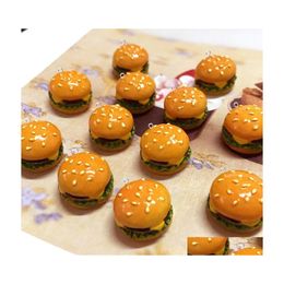 Charms Cute Mini Resin Hamburger Sandwich Pendants For Diy Earrings Key Chains Fashion Jewelry Making Drop Delivery Findings Componen Dhgj5