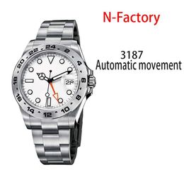 Men's Mechanical Watch Explorer II 42mm 216570 11 Edition 316L SS White Dial A3187 correct Hand Stack Wristwatches312M