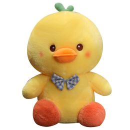 Hot 1pc 35-55cm Lovely Bow Tie Duck Plush Toys Stuffed Yellow Ducks Doll Animal Pillow Kawaii Birthday Gift for Children Girls