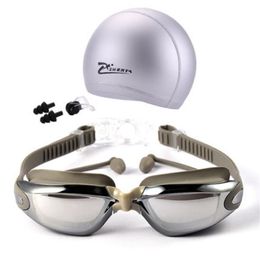 Myopia Swimming Goggles Caps Eeywear HD Shortsighted Swimming Glasses Diopter Spectacles Plating lens Swim Pool Use Accessories 3p299l