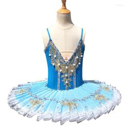 Stage Wear 2022 Professional Ballet Tutu Swan Lake Pancake Girls Child Costume Ballerina Performance Clothes For Kids