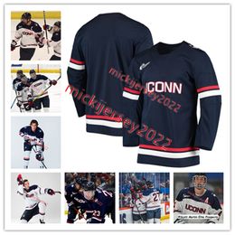 Matthew Wood Uconn Hockey Jersey Ryan Tverberg Jake Veilleux Arsenii Sergeev Matt Pasquale Adam Dawe Logan Terness Custom Stitched Uconn Huskies Jerseys