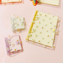 Transparent Chrysanthemum Loose Leaf Binder Notebook Cover File Folder Creative Pocket Diary Office Stationery