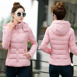 Women's Trench Coats Winter Fashion Cotton-Padded Jacket Female Korean Waist Short Student Bread Coat Detachable Cap Parkas