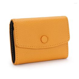 Wallets Women Purse Men Business Card Cover Cow Leather ID Holder Candy Colour Bank Box Multi Slot Slim Case Wallet
