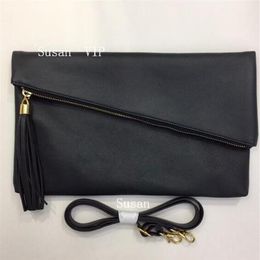 New- luxury PU handbag designer Gi pattern with tassel fashion shoulder bag classic makeup bag black Colour V gift271L