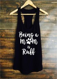 Women's Tanks Women Fashion Slogan Grunge Aesthetic Tumblr Vest Undershirt Goth Singlet High End Good Quality Being A Mom Is Ruff