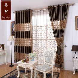 Curtain European Style Blackout Curtains Fashion And Modern Living Room Bedroom Floor-to-ceiling Windows Embroidered