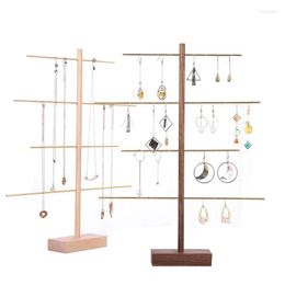 Jewelry Pouches 2Pcs Handmade Wooden Stick Storage Box Earrings Display Necklace Bracelet Tray Ring Stand Pography Props