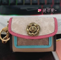 Designer Women's Wallets Purse Luxury Camellia Mini Metal Flower Change Coin Key Card Bag