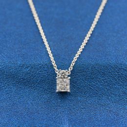 925 Sterling Silver Sparkling Collier Round & Square Pendant Necklace Fits European Pandora Style Jewellery Necklace