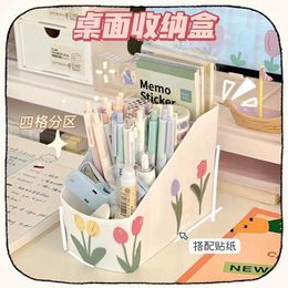 4-5grid Cute Simple Design Pen Holder Desktop Storage Box Stationery Gift for Children School Office Supply New