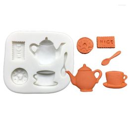 Baking Moulds Biscuits Coffee Teapot Silicone Sugarcraft Mould Chocolate Cupcake Fondant Cake Decorating Tools