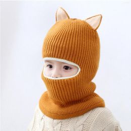 Hair Accessories Warm Cap Kids Cartoon Cute Ear Hat Neck Warmer Born Pography Prop For Infant Boys And Girls Windproof Earmuff Hats